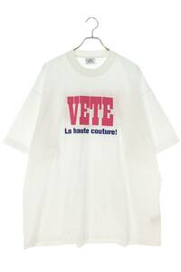 ヴェトモン VETEMENTS 23SS UE63TR740W サイズ:XS ユーズド加工ロゴエンボスプリントTシャツ 新古品 OM10