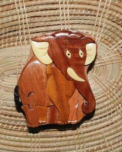 アジアン・タイ・象の組木細工のジュエリーBOX032