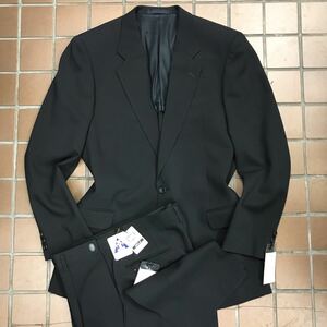 【新品】激安スーツ★リクルートスーツ　シングルスーツ　礼服/サイズXXL AB8 ブラック　黒/センターベンツ/サラサラ生地/アジャスター