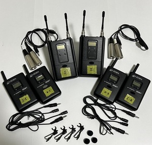 AZDEN　330UPR-L UHF B型デュアル　ワイヤレスレシーバー２個 ／35BT UHF B型トランスミッター ４個 （２セット《中古/使用問題無し》