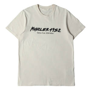 MONCLER モンクレール Tシャツ サイズ:L 22SS 1952 ロゴ 刺繍 クルーネック 半袖Tシャツ T-SHIRT SS MONCLER 1952 EMBROIDERY ベージュ