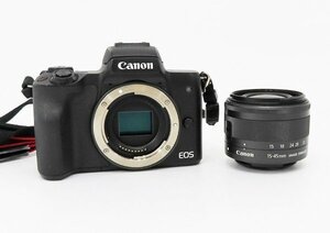 ◇【Canon キヤノン】EOS Kiss M EF-M 15-45 IS STM レンズキット ミラーレス一眼カメラ ブラック