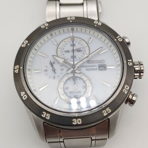 1円 稼働品 SEIKO セイコー V176-0AR0 アナログ ソーラー 腕時計