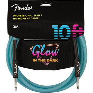 Fender Professional Glow in the Dark Cable, Blue, 10