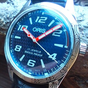 ●希少！●オリス■ORIS 手巻き機械式1980年代ヴィンテージメンズ腕時計アンティーク即納　男性人気ブランド1119a