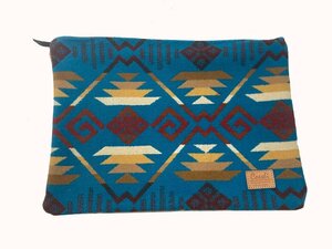 【セール！格安！お買い得！】PENDLETON　ペンドルトン　LEATHER Q CLUTCH BAG　クラッチバッグ　ブルー　鞄