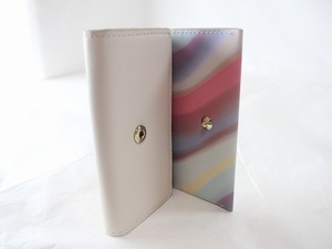 1円　新品同様　ポールスミス　Paul Smith　★　4連キーケース　★　ペールピンク　マルチカラー　★　レザー　5011