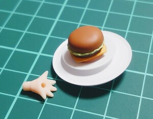 送料120円～ 中古・即決●ねんどろいど 322 水樹奈々 小物 パーツ ハンバーガー お皿 持ち手 セット フィギュア 同梱可