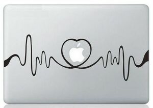 MacBook ステッカー シール Heart Beat Line (13インチ)