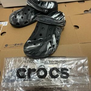 used 24cm クロックス crocs M6W8 ブラック&ホワイト＆グレーカッコ良い