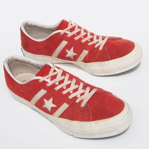 レア!! 90s 日本製 US 8 1/2 / 27cm CONVERSE STAR&BARS ジャックスター 赤スエード ワンスター チャックテイラー ヒールパッチ ビンテージ