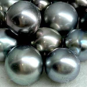 ●南洋黒蝶真珠39点おまとめ●a 51g/255ct 約5.9-14.7mm珠 ルース 裸石 宝石 ジュエリー jewelry Pearl パール black ②