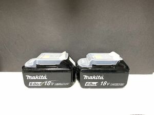 2個 マキタ 動作品 Makita 純正 Li-ion バッテリー BL1860B 6.0Ah 18V 雪マーク インパクト # BL1850 BL1860 BL1460 検索ワード 1 美品 