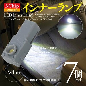 【即決】3chip SMD LEDインナーランプ ホワイト 7個【レクサス KS460/460L USF40系後期】