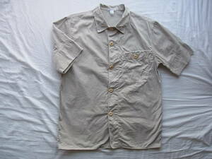 STONE ISLAND 　ストーン アイランド　2000年代　製品染め　半袖シャツ　サイズ L MADE IN ITALY　全体的に色ムラ有り