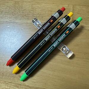 新品 廃盤 MITSUBISHI 三菱鉛筆 uni ユニ BOXY ヴォクシー ボールペン 3本セット 昭和レトロ