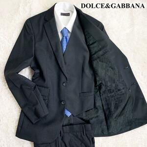 美品 DOLCE&GABBANA ドルチェアンドガッバーナ タキシード　スーツ　セットアップ　スリーピース センターベント ブラック　黒 メンズ
