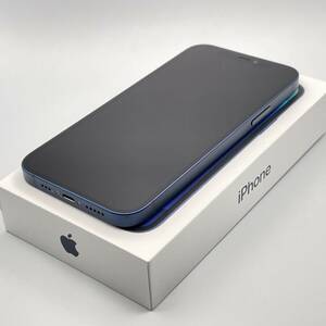 中古品 Apple アップル iPhone 12 128GB ブルー SIMロック解除済み SIMフリー 1円 から 売り切り