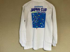 ■未使用品（長期保存非売品）■シマノ（shimano)：長袖ポロシャツ：（1997 JAPAN CUP参加賞）：コットン100%：ホワイト：サイズF