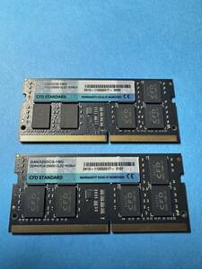 ノートPC用 メモリ DDR4 3200 メモリ PC4-25600 CL22 SO-DIMM CFD販売　16GB×2枚　1セット