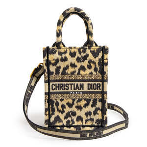 （新品・未使用品）クリスチャンディオール Christian Dior ブックトート ミニ ショルダー ハンドバッグ キャンバス ベージュ S5555C