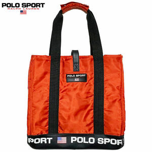 国内正規品■POLO SPORT (ポロスポーツ) 90sヴィンテージ 星条旗ロゴ トートバッグ 赤黒 ラルフローレンRalph Lauren