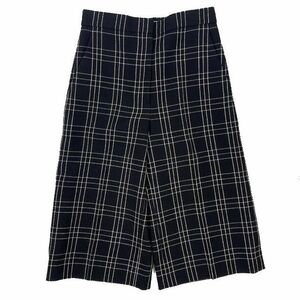 極美品 18AW クリスチャンディオール Christian Dior クロップド トラウザーパンツ スラックス ボトムス チェック柄 ワイド 黒