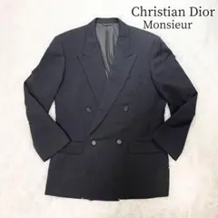 希少 クリスチャンディオール Dior ダブル ダークグレー ウール A5