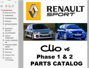 ルノー CLIOV6 クリオ 2 V6 パーツリスト CLIO　ルノースポール