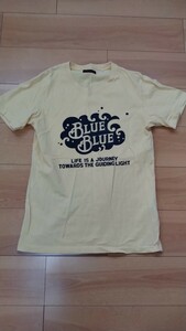 ブルーブルー BLUE BLUE Tシャツ カットソー 半袖 クルーネック イエロー　2 M　希少　ロゴ　送料無料