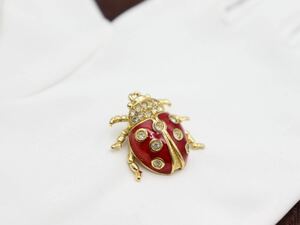 【激レア】美品 Christian Dior テントウムシ ブローチ ロゴ クリスチャン ディオール ヴィンテージ アクセサリー レディース てんとう虫