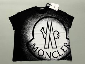 新品 モンクレール MONCLER 最高級　Tシャツ　スノー　ビックロゴ　黒 マーク オーバーサイズ　S　モンクレールジャパンタグ付き正規品