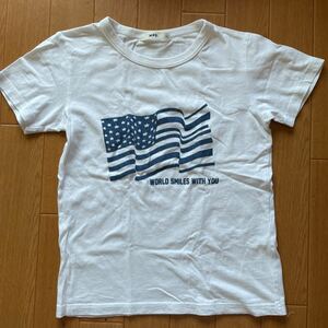 Right-on　ライトオン　アメリカ合衆国　国旗　Tシャツ　白　１４０サイズ
