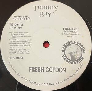 プロモ盤 Tommy Boyレーベル1987年FRESH GORDON / FEELIN