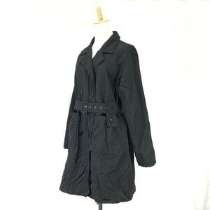 アルマーニジーンズ/ARMANI JEANS☆春秋向け/薄手トレンチコート【USA8/42/レディースL/黒/black】半裏/Coats/Jackets/Jumpers◇cBH373