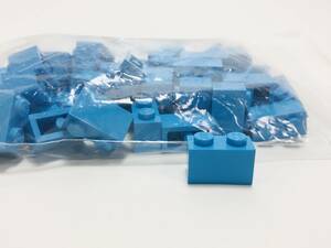 【新品未使用】レゴ　LEGO　ブロック　1x2 ダークアズール　50個　１×２