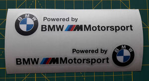 送料無料 Powered by BMW Motorsport body side decal sticker ステッカー シール デカール 2枚セット ブラック 30cm