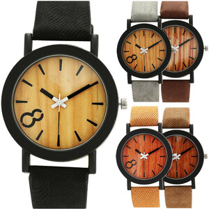 【 送料当社負担 】ウッド腕時計 アナログ クォーツ時計 ユニセックス腕時計 　メンズ　レディース　 Treble-w-1　グレイ