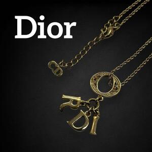 【希少】 クリスチャンディオール Christian dior ディオール Dior ネックレス ヴィンテージ 3連 スイング チェーン ゴールド 300