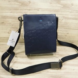 YY732 ランバンオンブルー 定価16500円 新品 レザーショルダーバッグ 撥水牛革 LANVIN en Bleu コン 男女兼用 524101 ミニショルダーバッグ