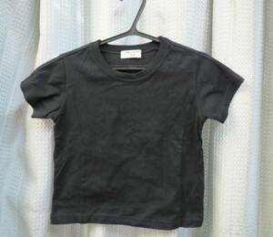 ◆ コム サ デ モード FILLE黒色バックにロゴプリント半袖Ｔシャツ◆100