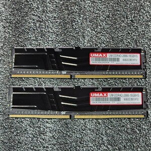 UMAX DDR4-2666MHz 16GB (8GB×2枚キット) UM-DDR4D-2666-16GBHS 動作確認済み デスクトップ用 PCメモリ 