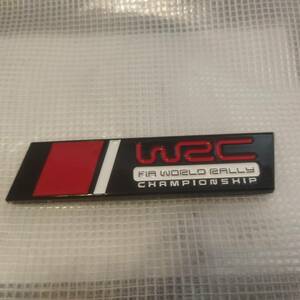【送料無料】WRC 3Dエンブレム(両面テープ) 黒／赤 金属製 スバル　②