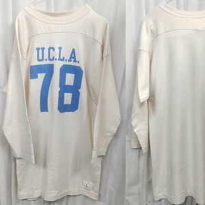 Champion バータグ USA製 70s フットボールシャツ L アメリカ製 UCLA 78 チャンピオン ヴィンテージ 7分丈 U.C.L.A ナンバリング
