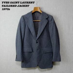 YVES SAINT LAURENT TAILORED JACKET 1970s Gray Vintage サンローラン テーラードジャケット 1970年代 ヴィンテージ フランス製 202204