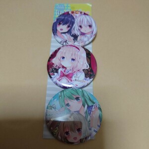 東方Project　缶バッジ3個セット(サイズ57㎜)　すなめりドリル様(七瀬尚 様)　早苗、洩矢諏訪子、犬走椛、射命丸文、アリス　未使用品