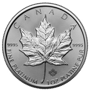 [保証書・カプセル付き] 2024年 (新品) カナダ「メイプルリーフ」白金 純プラチナ 1オンス プラチナ貨