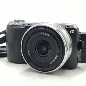 カメラ Sony NEX-C3 / E 2.8/16 ミラーレス一眼レフ セット品 現状品 [1684HJ]