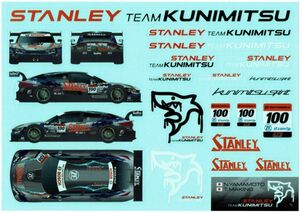 ステッカー　SUPER GT 2024　STANLEY TEAM KUNIMITSU　山本尚貴 牧野任祐　STANLEY CIVIC TYPE R-GT　ホンダ・シビック　HONDA　チーム国光