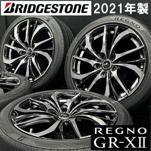 21年製★ブリヂストン レグノ GR-X2 225/45R18&weds LEONIS 4本 №SB240403-S4 クラウン カムリ プリウスα/5H 114.3*TPMS18インチホイール